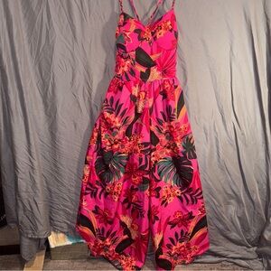 Band of the free Romper Pink Floral W XS w/ pockets flowy lightweight Monstera